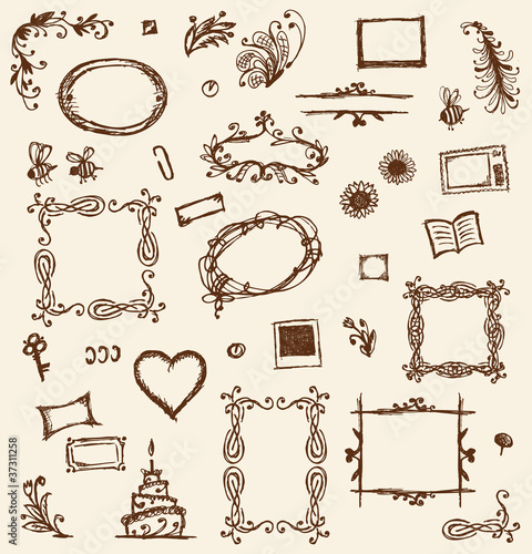 Sketch of frames, hand drawing for your design