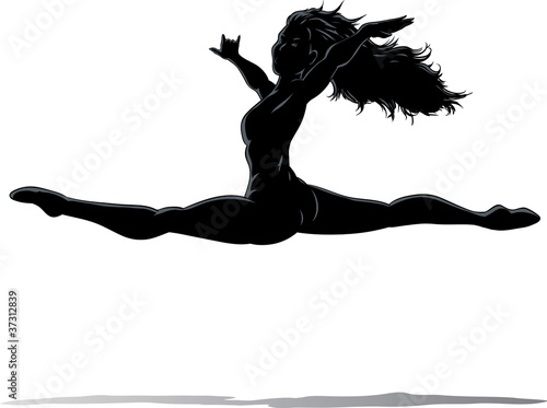 Outline of a dancer jumping