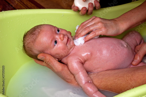 Infant in the bath