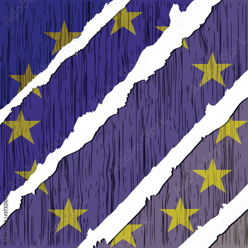 european  flag wooden texture