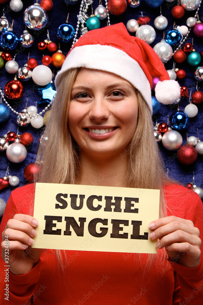 Blondine mit Nikolausmütze Blondine mit Nikolausmütze