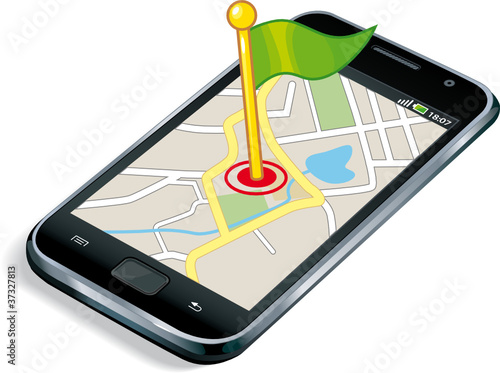 Smartphone GPS flag