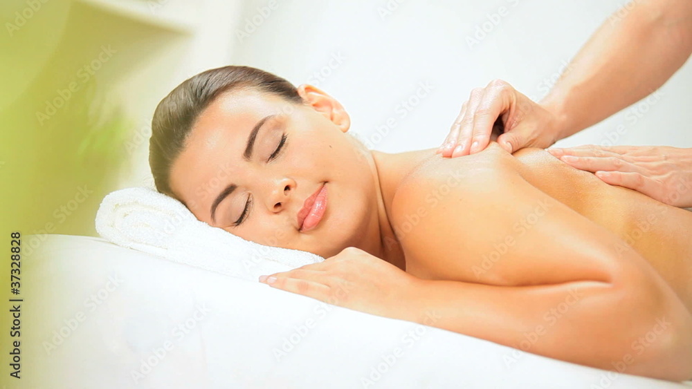Beautiful Girl Receiving Body Massage Therapy Beautiful Girl Receiving Body Massage Therapy