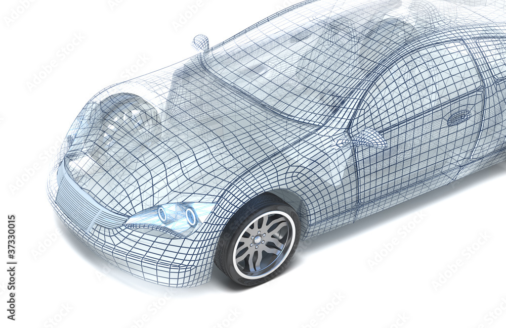 Fototapeta premium Car design, wire model. My own design.