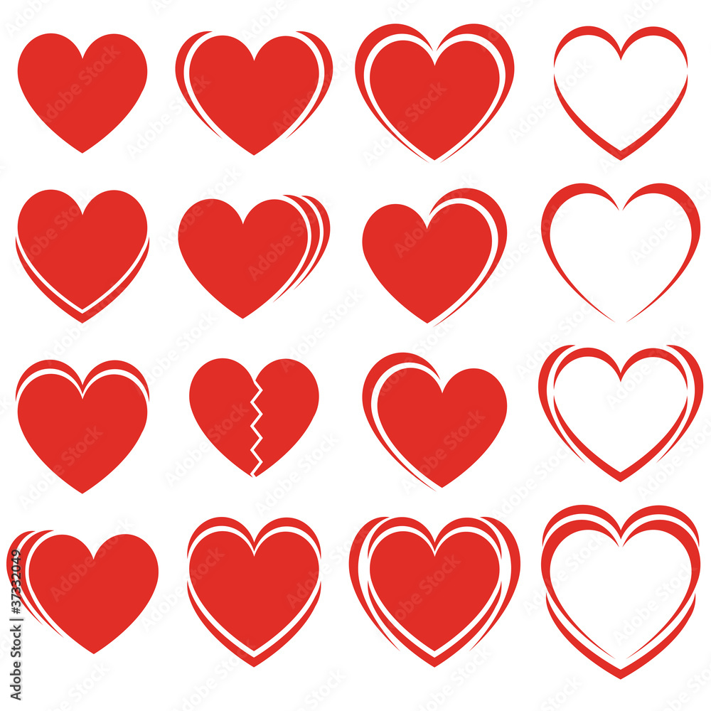 set of vector hearts set of vector hearts