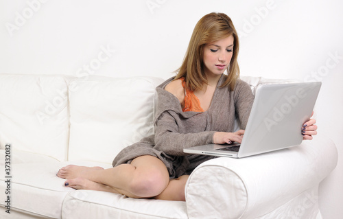 Girl working on laptop