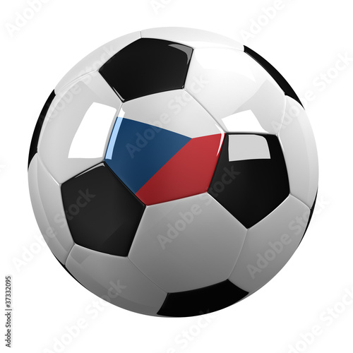 Czech Republic Soccer Ball - with clipping path