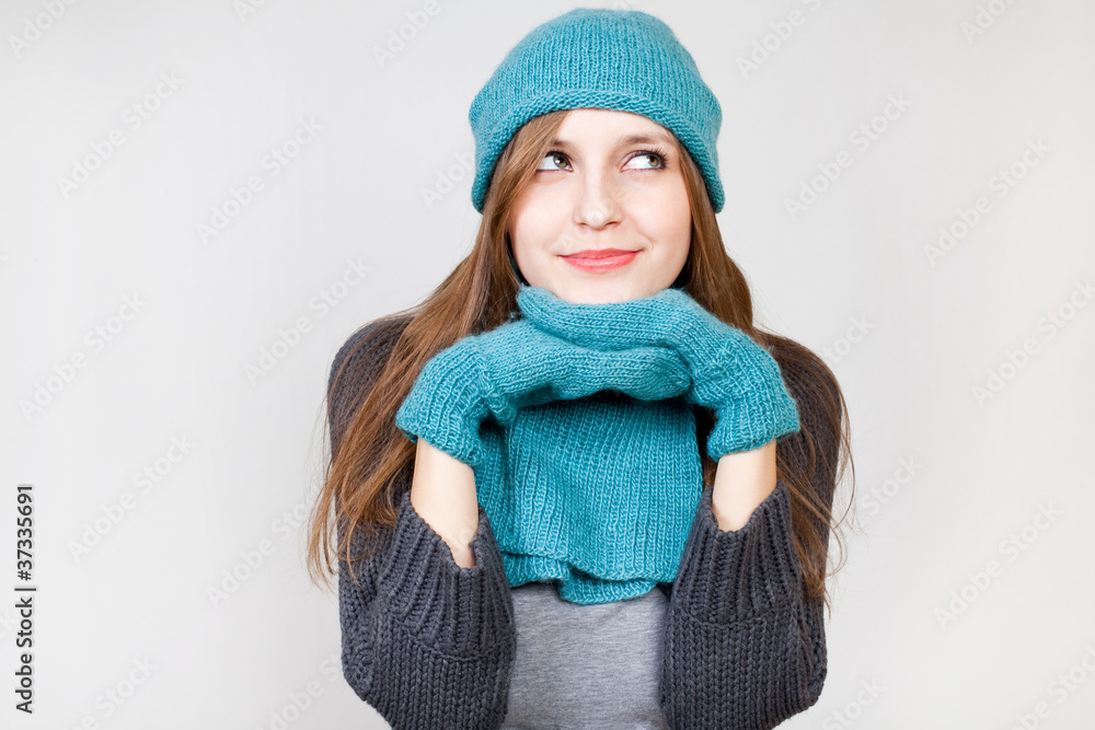Smiling Winter Woman Smiling Winter Woman