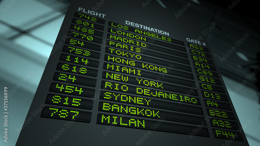 Fototapeta premium Airport Flight Information Board