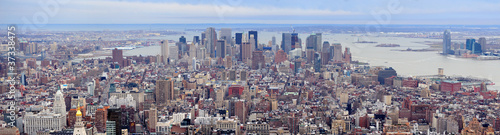 New York City Manhattan downtown skyscrapers panorama