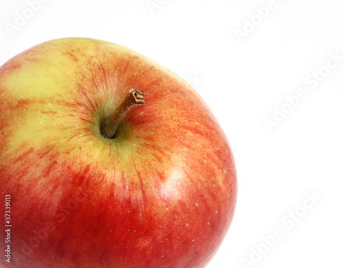 ripe braeburn apple on white background