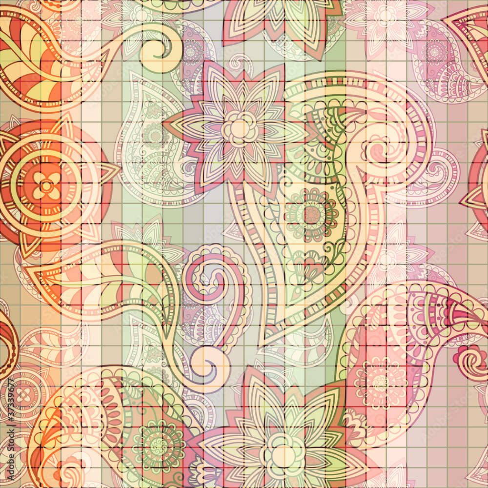 Obraz premium vector seamless tile paisley pattern
