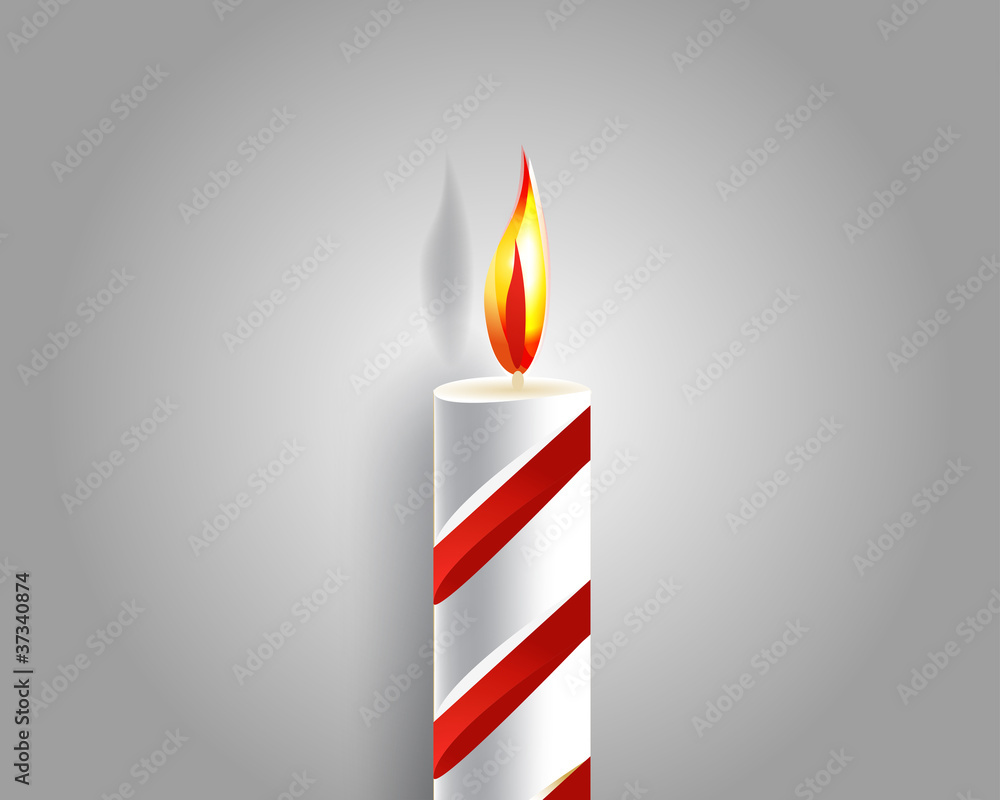 burning candle and shadow on gray background burning candle and shadow on gray background