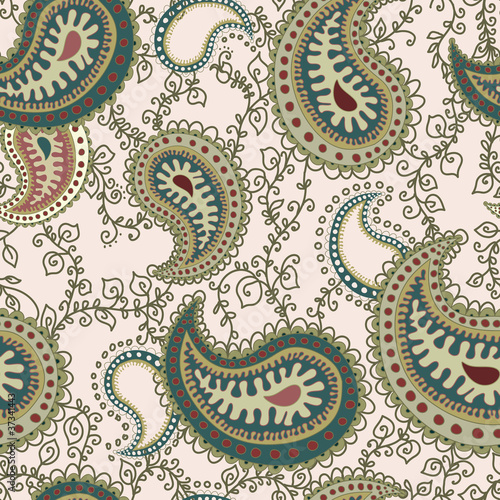 abstract seamless pattern with paisley elements