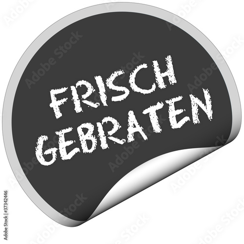 TF-Sticker rund FRISCH GEBRATEN photo