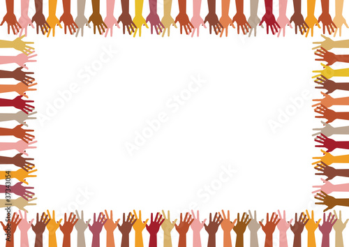 colorful frame up hands, abstract illustration