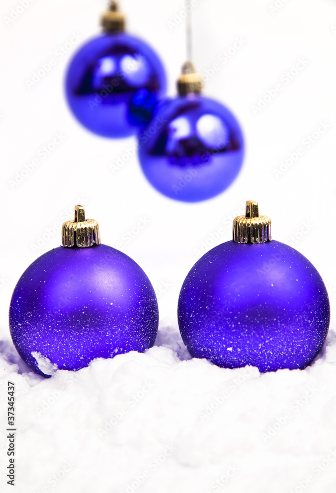 christmas ornaments in snow christmas ornaments in snow