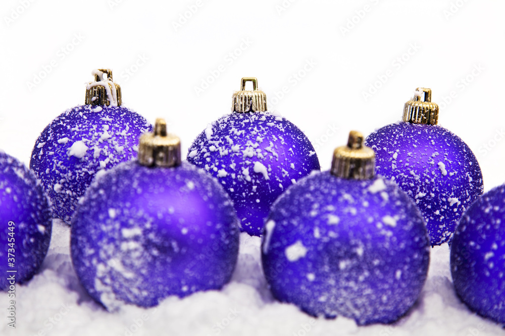 christmas ornaments in snow christmas ornaments in snow