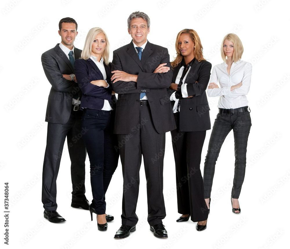 Team of successful business people on white Team of successful business people on white