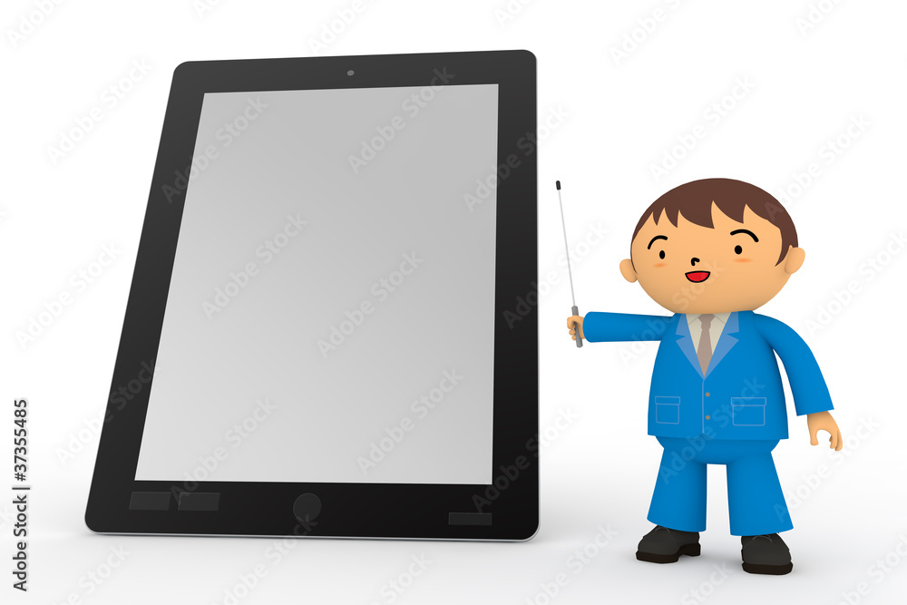 Tablet PC and businessman Tablet PC and businessman