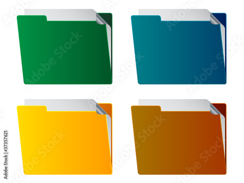 vector folders with paper sheet