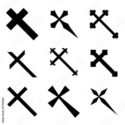 Vector christian crosses
