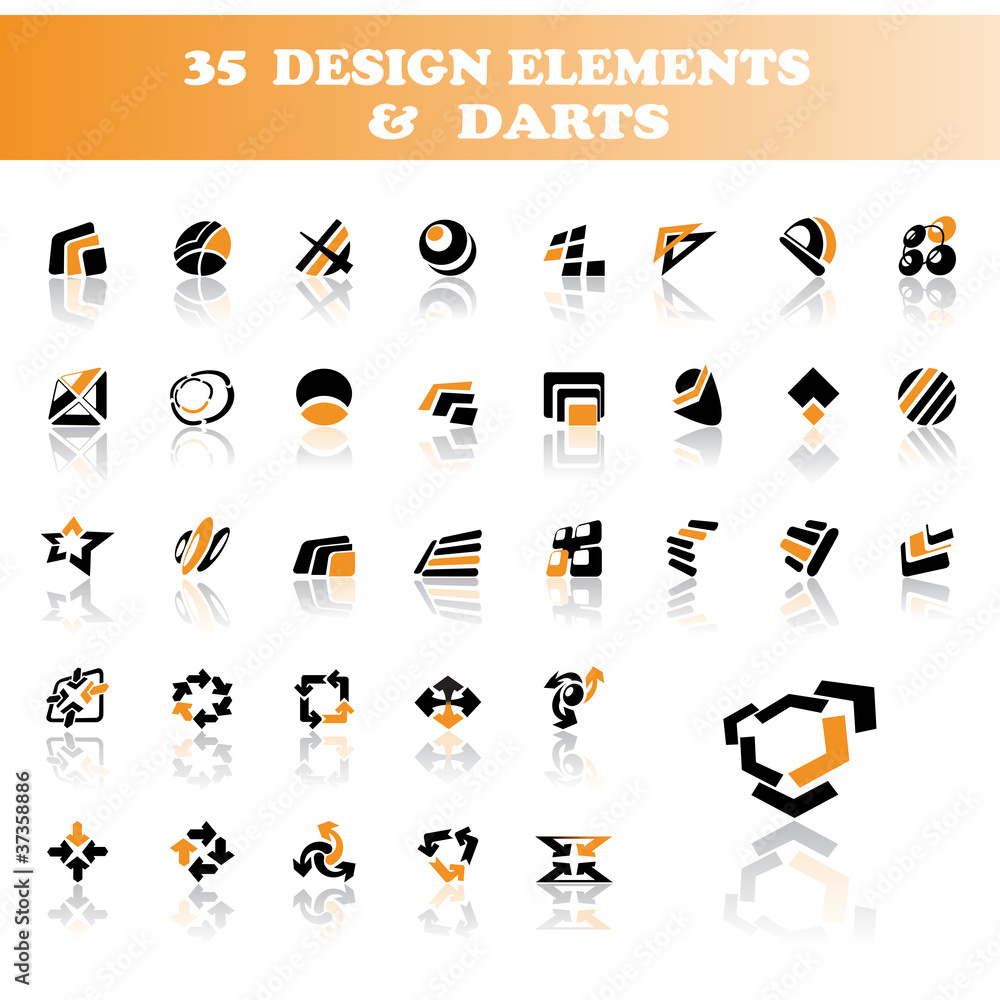 Vector design elements and darts Vector design elements and darts