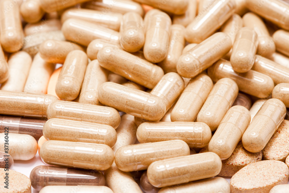 Medicinal pills piled up a bunch Medicinal pills piled up a bunch