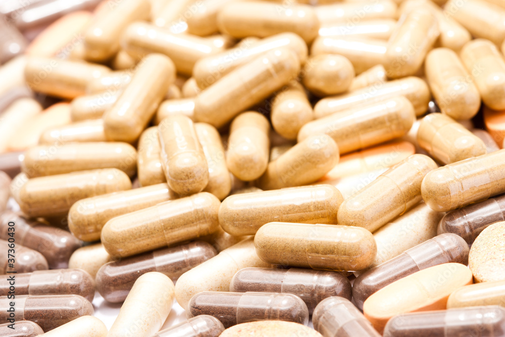 Medicinal pills piled up a bunch Medicinal pills piled up a bunch