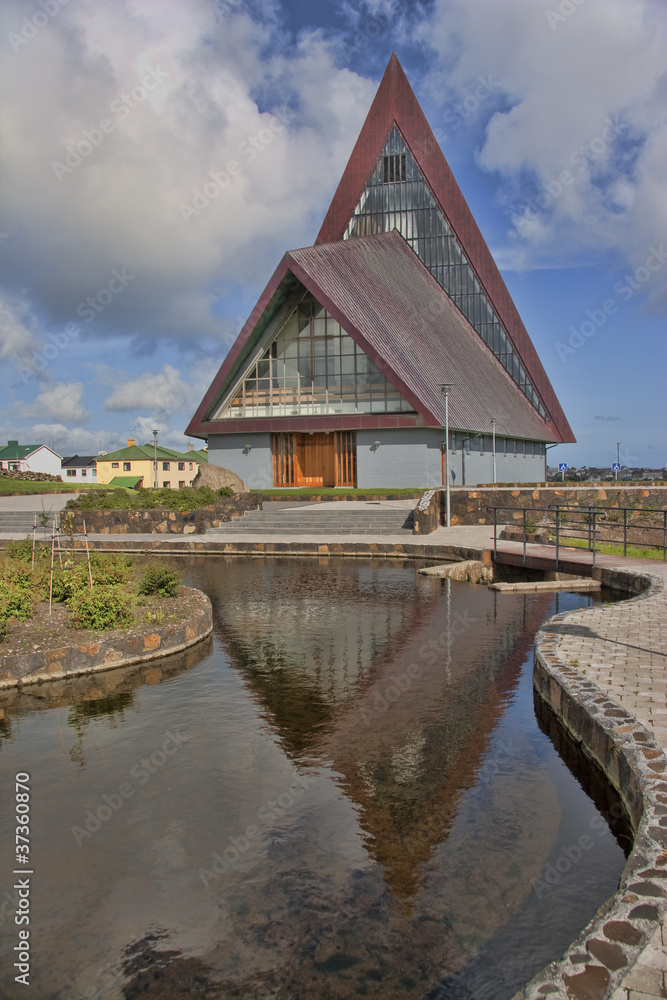 Fototapeta premium Modern church with copper roof