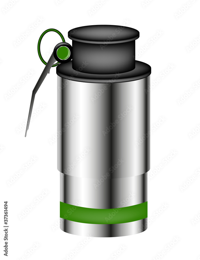 Hand grenade (smoke bomb) isolated on white background Hand grenade (smoke bomb) isolated on white background