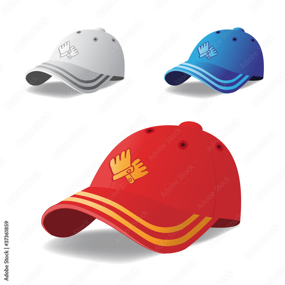 Fototapeta premium Vector set of caps
