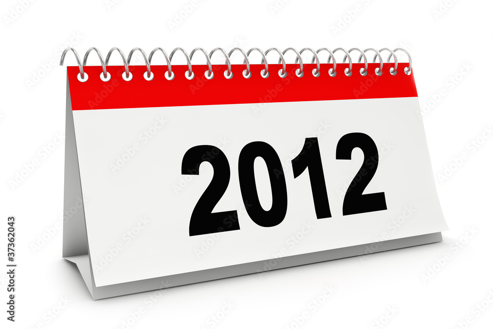 Desk calendar with 2012 figures isolated on white. Desk calendar with 2012 figures isolated on white.