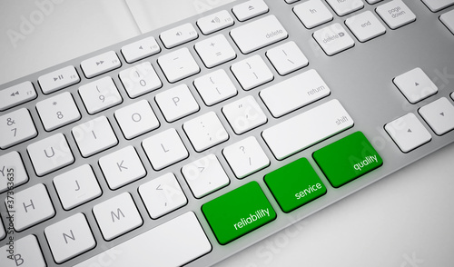keyboard with green quality keys