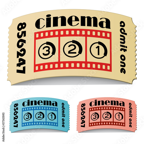 vector 3d curled cinema tickets