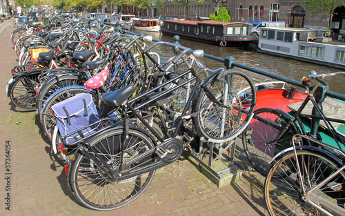 Bicycles in Amsterdam, Netherlands.