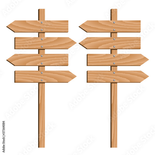 vector wooden direction arrows