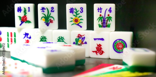 Obraz na płótnie close up of asian gambling games w salonie