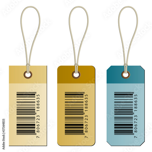 vector barcode cardboard tags