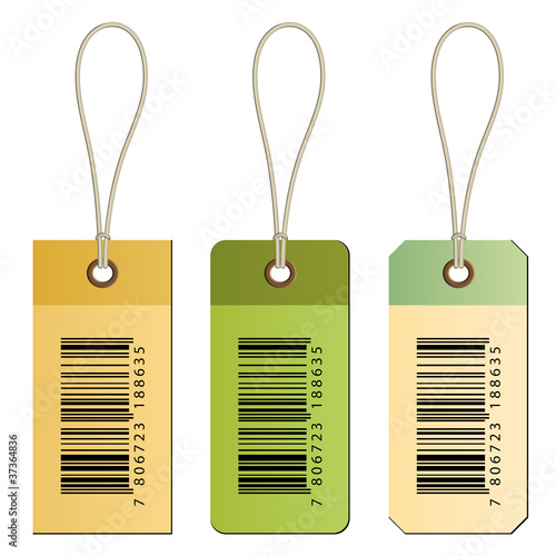 vector barcode cardboard tags