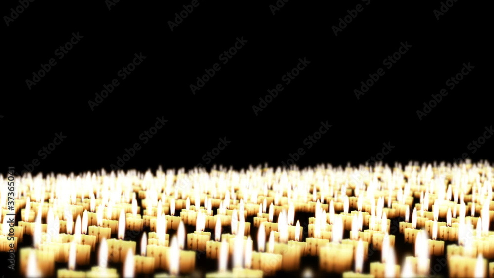 Candles in the night, Holiday Background, Camera Fly Over