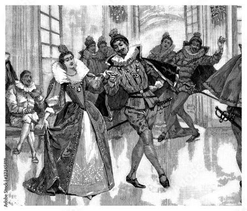 Cuadro en lienzo Dancers_16th_century