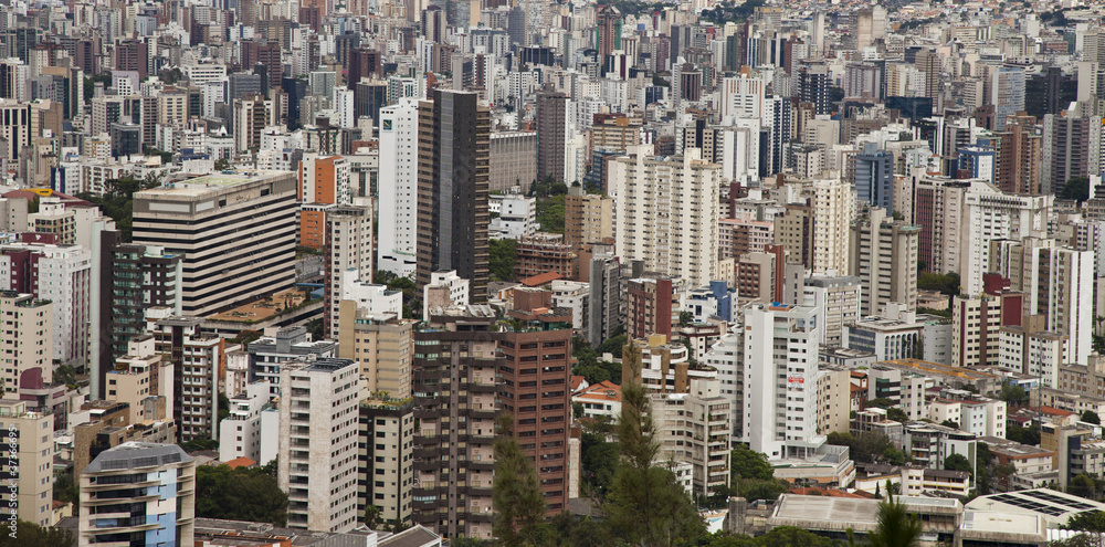 City landscape. Downtown buildings. Belo Horizonte, Brazil.