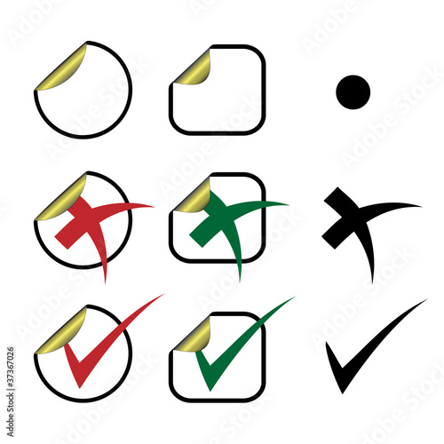 Vector stickers - check marks