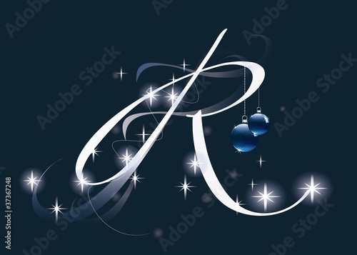 Decorative letter with decorations for Christmas design