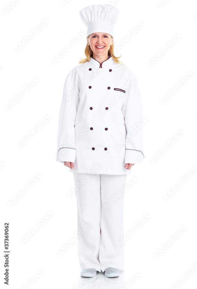 Beautiful professional chef woman. Beautiful professional chef woman.
