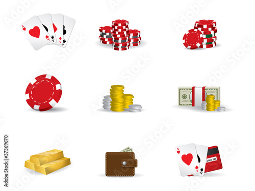 Gambling - poker icon set