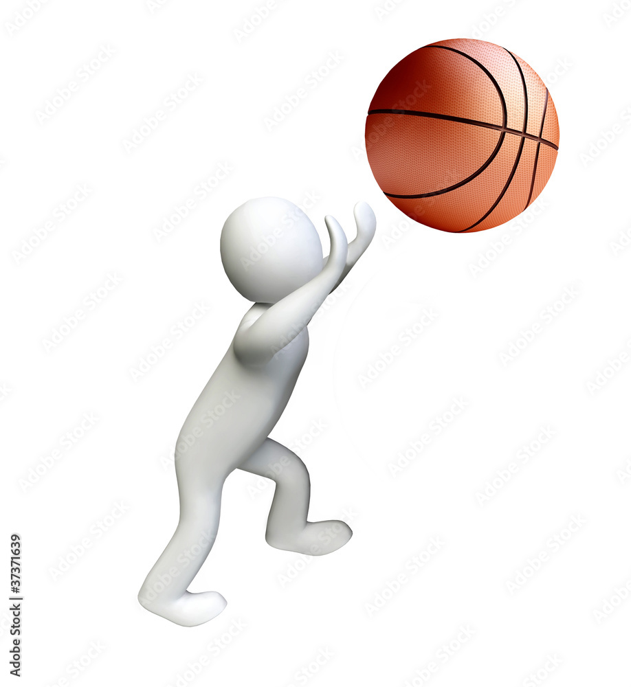 Isolated Basketball Player in 3D