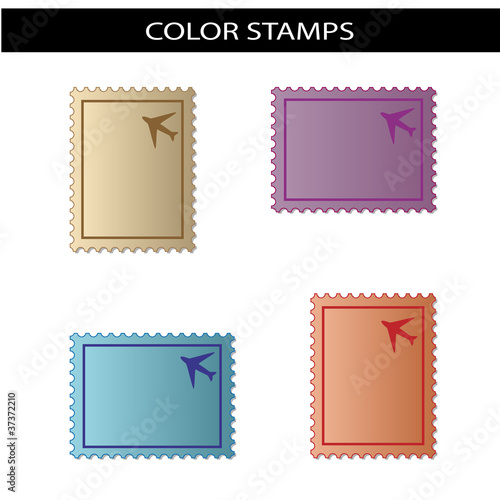 Vector stamps with airplane