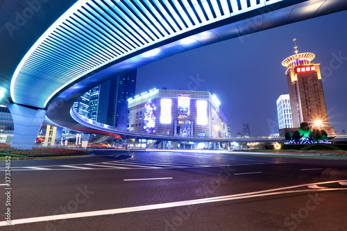 Photography modern city at night in shanghai